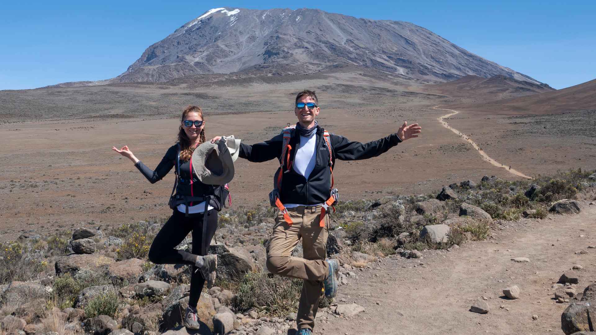 Climbers on Mount Kilimanjaro