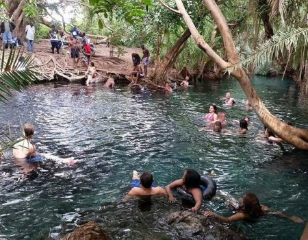 Tourists swimming at Chemka Hot Springs